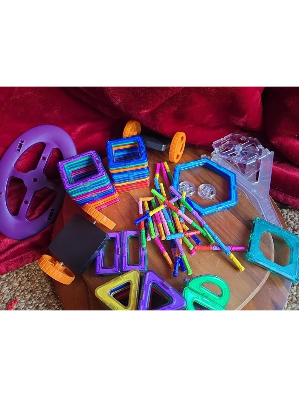 Magformers Magnetic Building Tiles Blocks Wheels Assorted Colors & Shapes